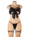 Openable Red & Black Bow Sexy Bra Set Egypt