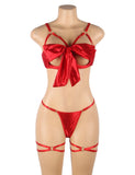 Openable Red & Black Bow Sexy Bra Egypt Set