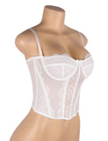 White 9 Bones Sexy Lace Suspender Corset Bra Top