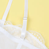 White 9 Bones Sexy Lace Suspender Corset Egypt Bra Top