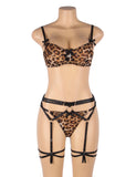 Sexy Leopard Print Bondage Bra Egypt Set