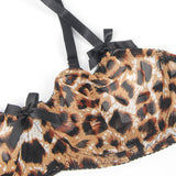 Sexy Leopard Print Bondage Bra Egypt Set