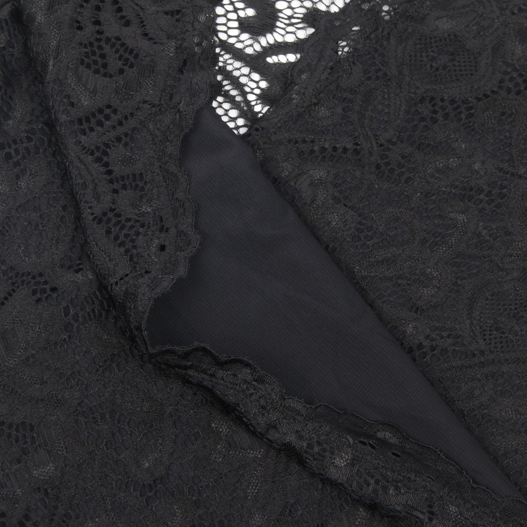 Farawlaya  Brushed Lace Long Sleeve Bodysuit