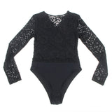 Farawlaya  Brushed Lace Long Sleeve Bodysuit