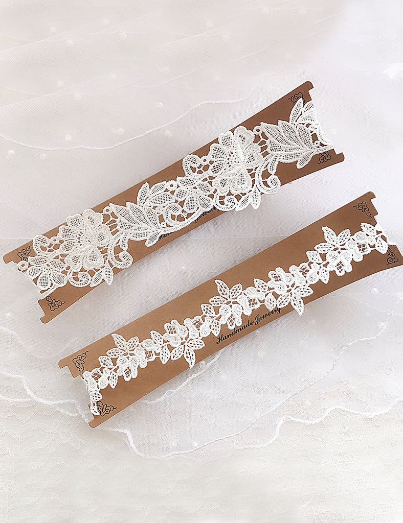 Blue Sexy Floral Lace Bow Leg Ring