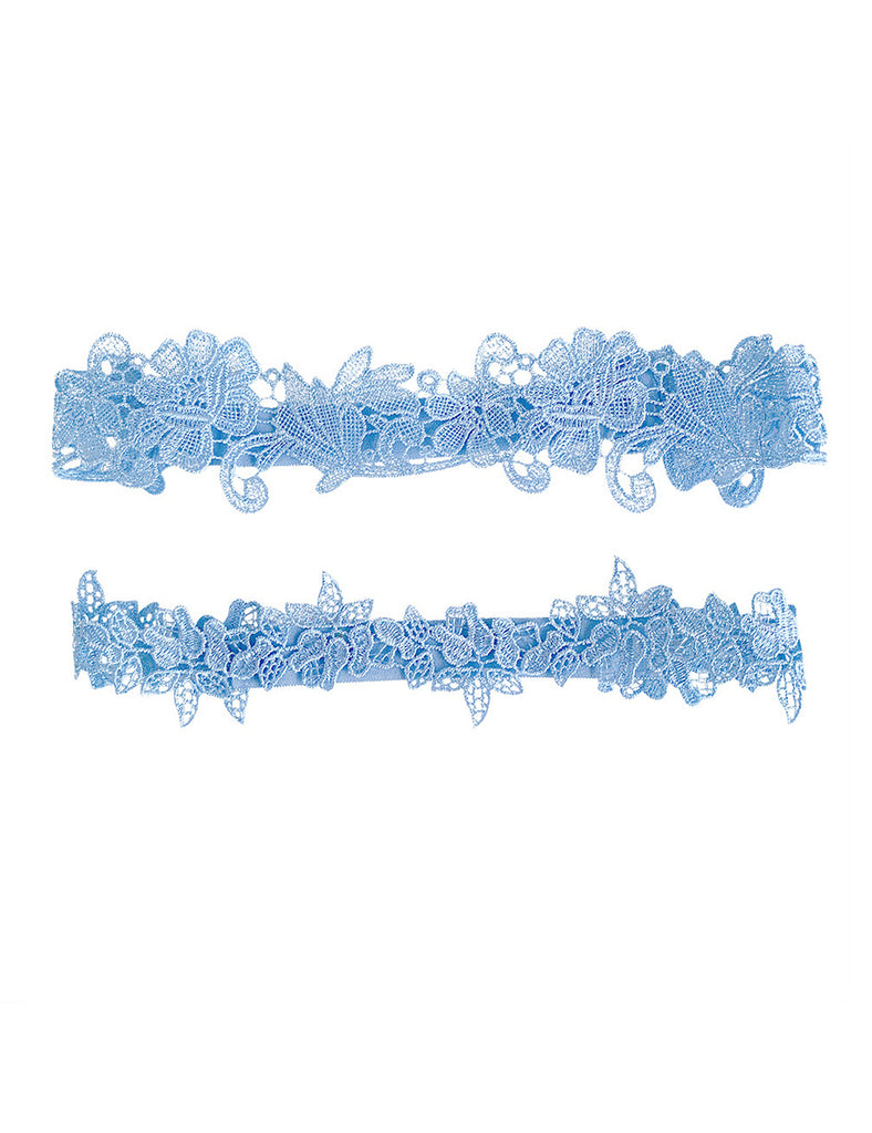 Blue Sexy Floral Lace Bow Leg Ring