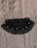 Black Mesh Leg Rings With Imitation Pearls