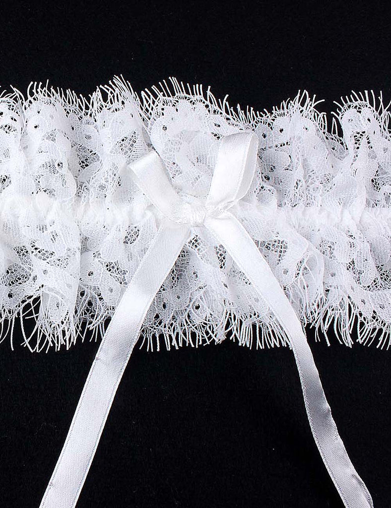 Black Eyelash Lace Bow Leg Rings