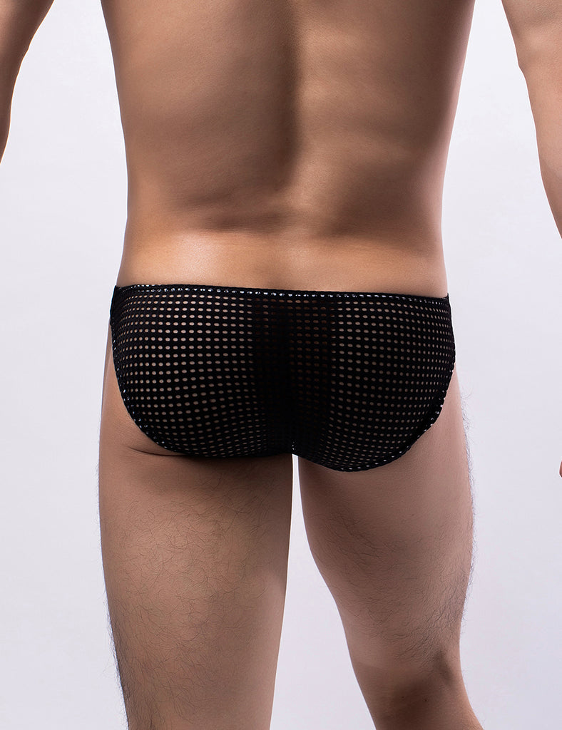 Black & White& Pink Breathable Mesh Sexy Men's Brief