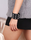 Black PU Punk Gothic Rivet Bracelet
