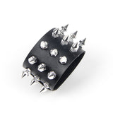 Black PU Punk Gothic Rivet Bracelet