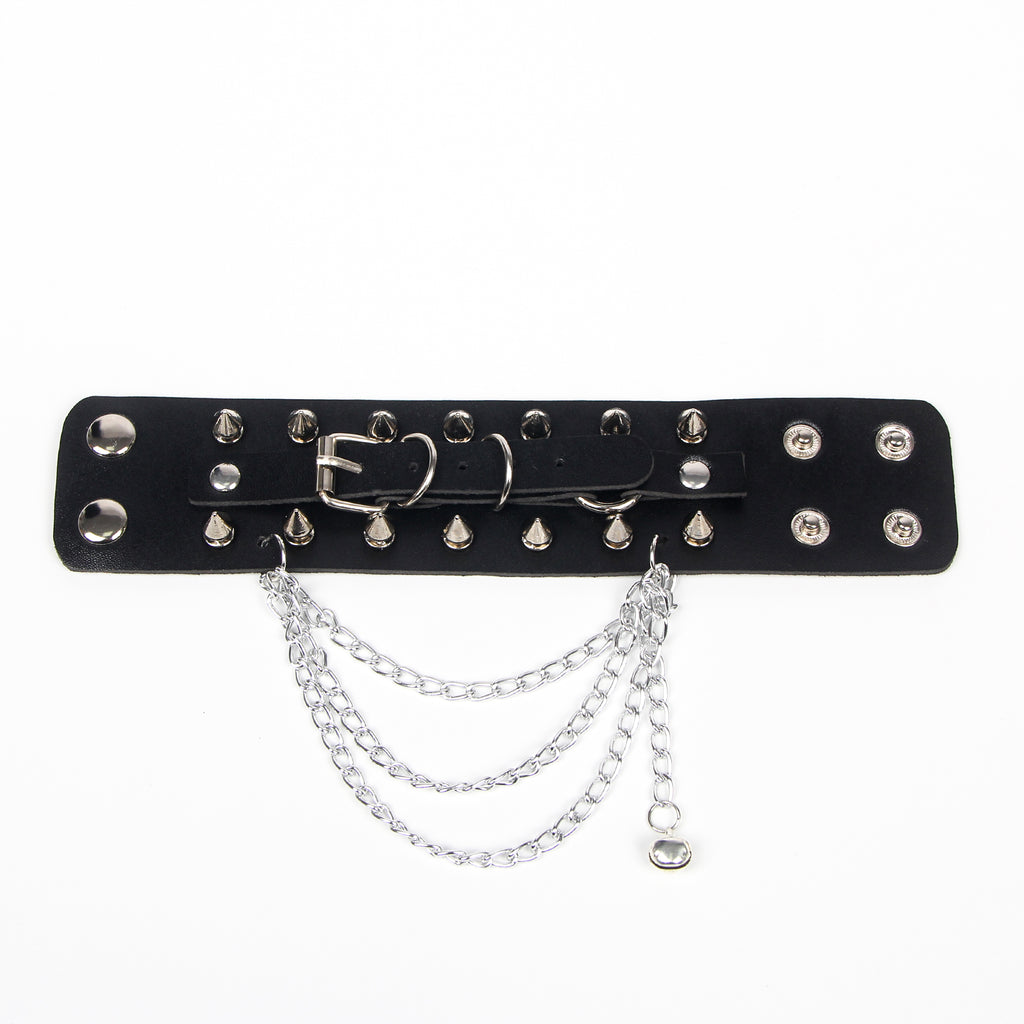 Black PU Punk Gothic Rivet Bracelet