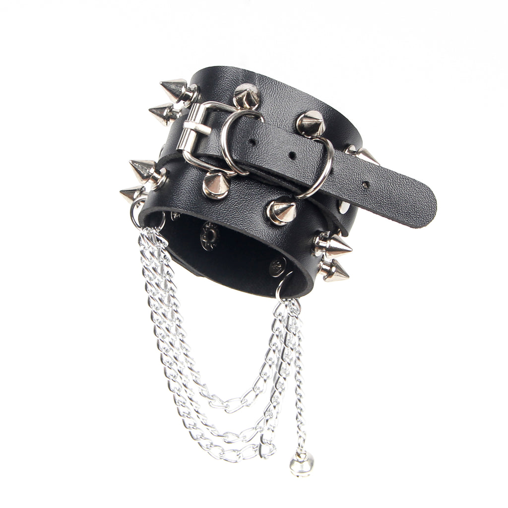 Black PU Punk Gothic Rivet Bracelet