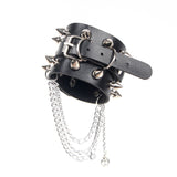 Black PU Punk Gothic Rivet Bracelet