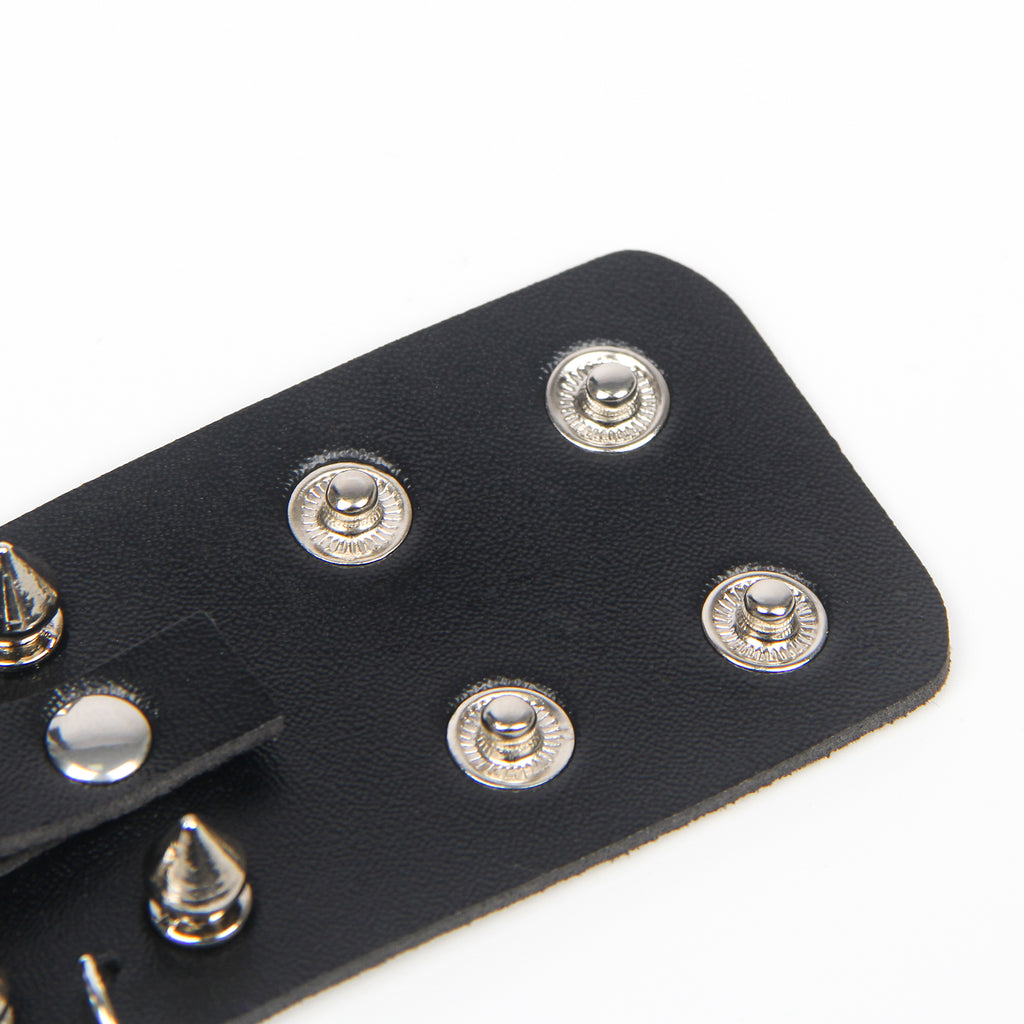 Black PU Punk Gothic Rivet Bracelet