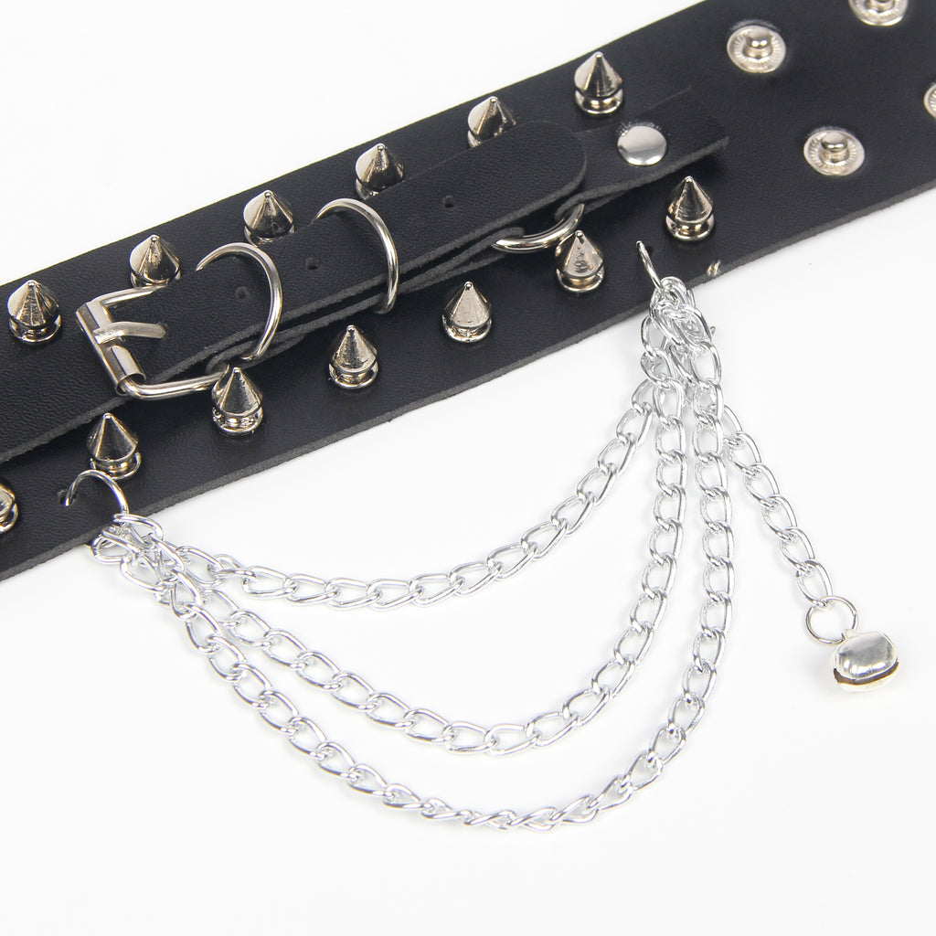 Black PU Punk Gothic Rivet Bracelet