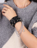 Black PU Punk Gothic Rivet Bracelet