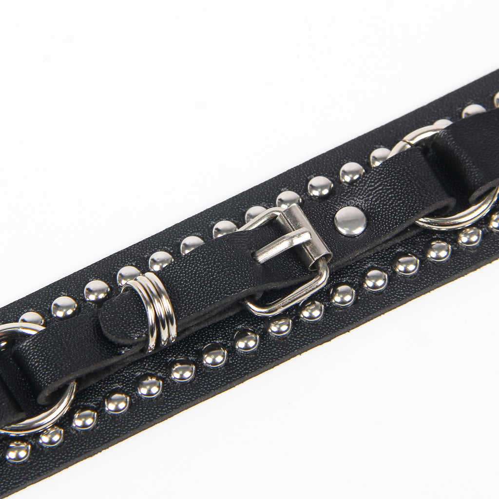 Black PU Punk Gothic Rivet Bracelet