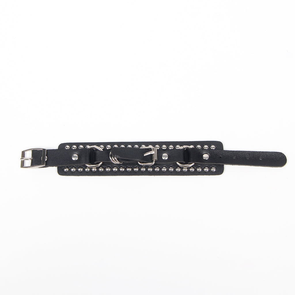 Black PU Punk Gothic Rivet Bracelet