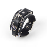 Black PU Punk Gothic Rivet Bracelet