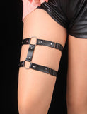 Leather Adjustable Stud Punk Leg Loop