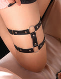 Leather Adjustable Stud Punk Leg Loop