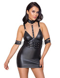 Black Sexy Egypt Bondage Faux Leather Lingerie