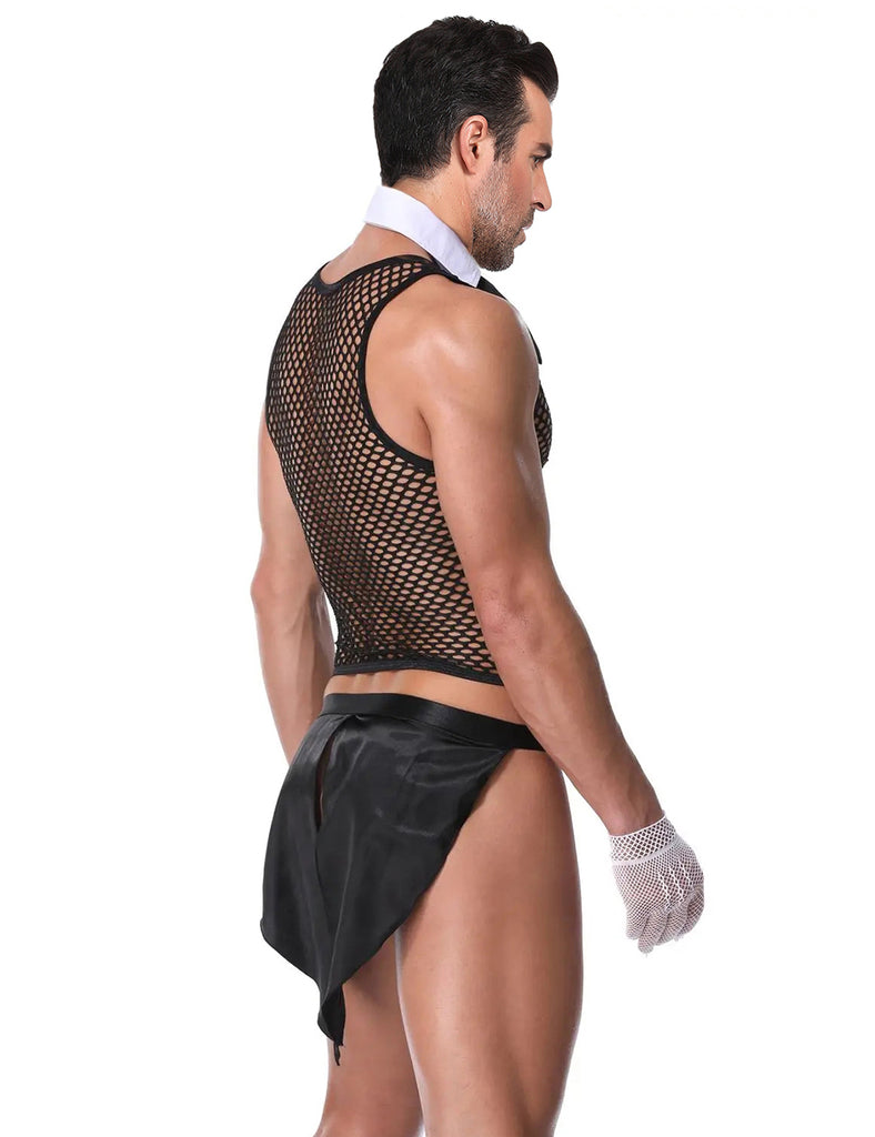 Black Men Sexy See Through Valet Underwear Set