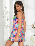 Print Suspender Home Wear Pajama
