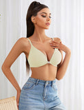 Front Closure Removable Pads Women Seamless Bra