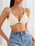 Front Closure Removable Pads Women Seamless Bra