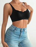 Wavy Edge Removable Pads Ice Silk Women Seamless Bra