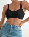 Wavy Edge Removable Pads Ice Silk Women Seamless Bra