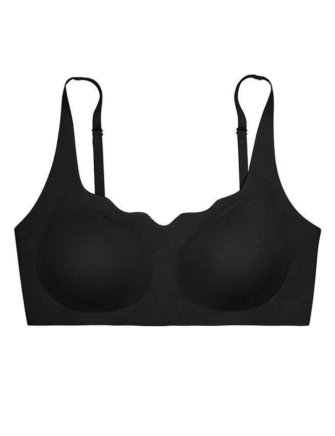 Wavy Edge Removable Pads Ice Silk Women Seamless Bra