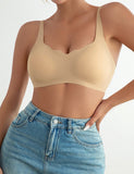 Wavy Edge Removable Pads Ice Silk Women Seamless Bra