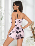 Leopard Print Suspender Home Wear Pajama Set