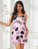Leopard Print Suspender Home Wear Pajama Set