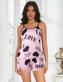 Print Suspender Home Wear Pajama Egypt Set