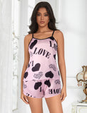 Leopard Print Suspender Home Wear Pajama Set