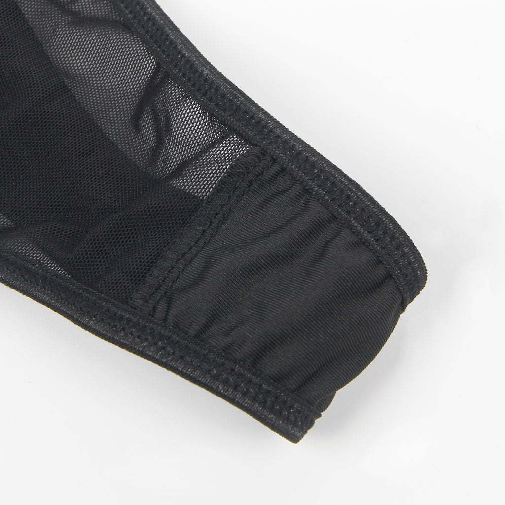 Sexy Hollow Cut Strappy Two-Color Splicing Bra Egypt Set