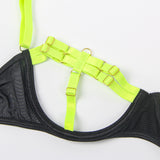 Sexy Hollow Cut Strappy Two-Color Splicing Bra Egypt Set