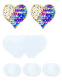 Sexy Sequined Heart Shape Nipple Pasties With Two Pairs Of Replaceable Pasties