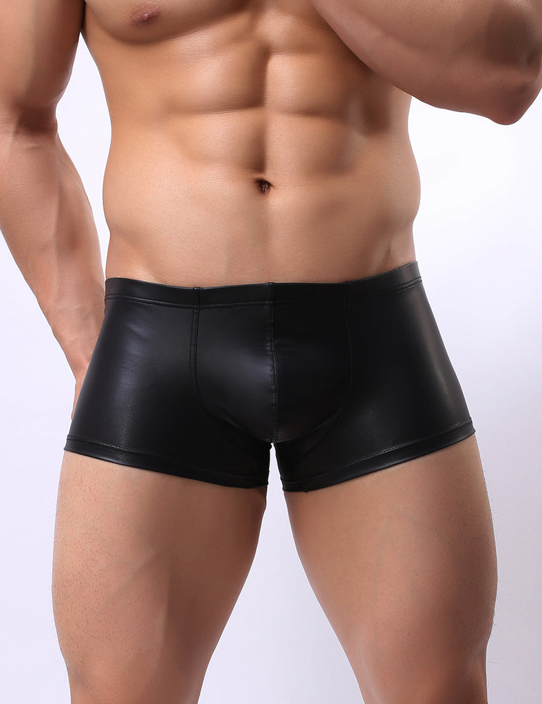 Black Leather Sexy Panty for Man