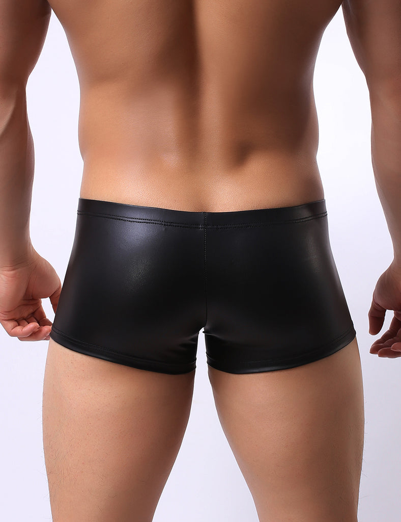 Black Leather Sexy Panty for Man