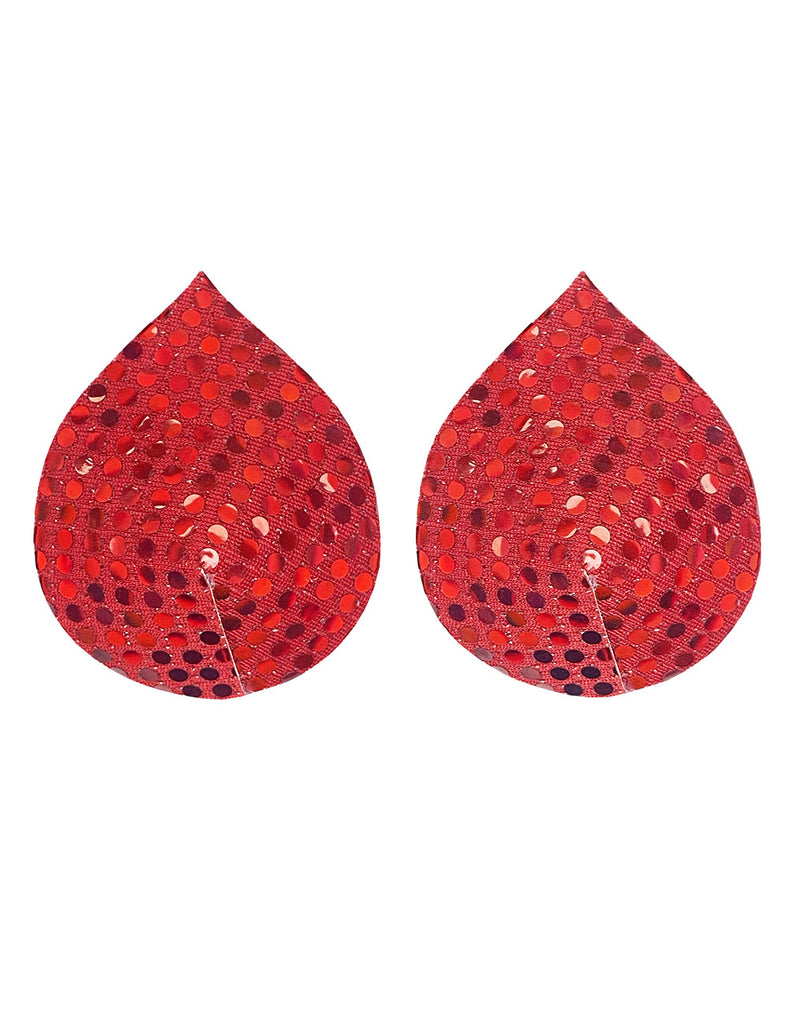 Red Sequin Water Droplets Reusable Nipple Covers