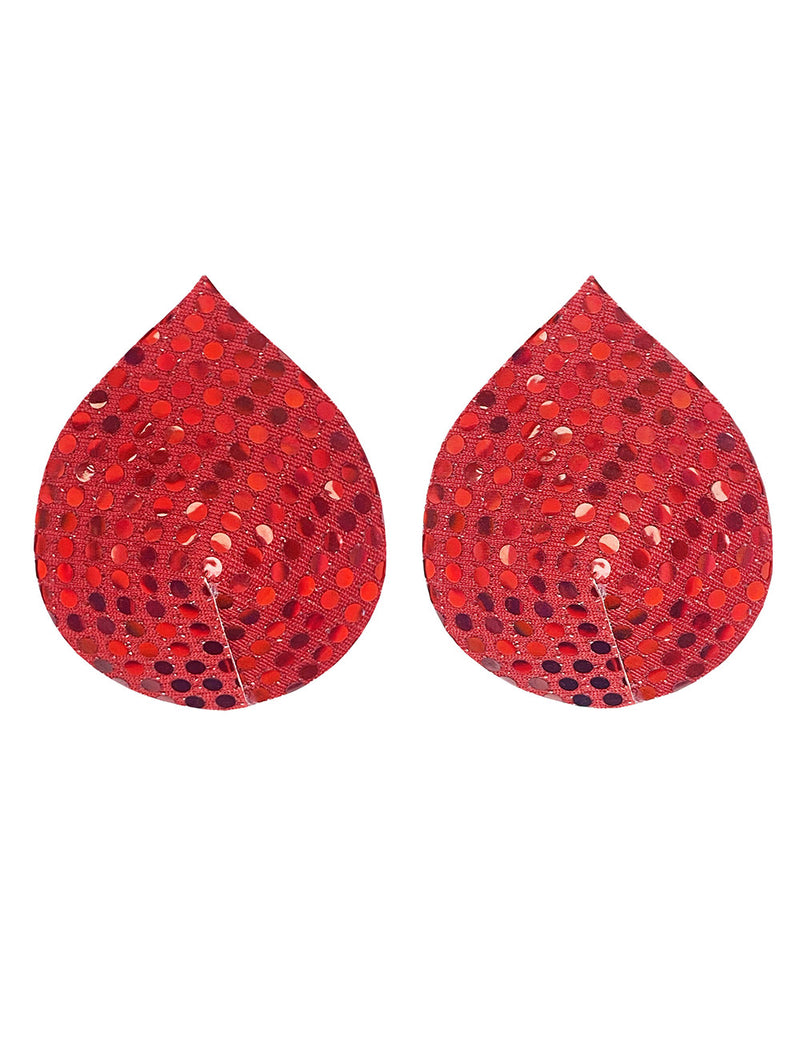 Red Sequin Water Droplets Reusable Nipple Covers