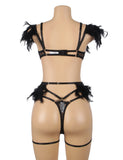 Feather Lace Chain Sexy Egypt Lingerie Bra Set