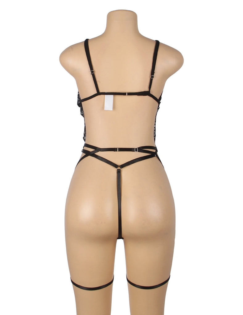 Black Sexy Lace See Through Police Egypt Cosplay Bondage Bodysuit Lingerie Egypt