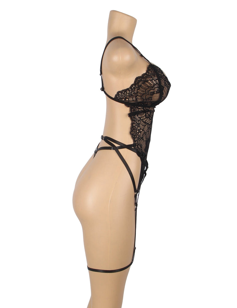 Black Sexy Lace See Through Police Egypt Cosplay Bondage Bodysuit Lingerie Egypt