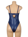 Blue Sexy Egypt Faux Leather Bodysuit
